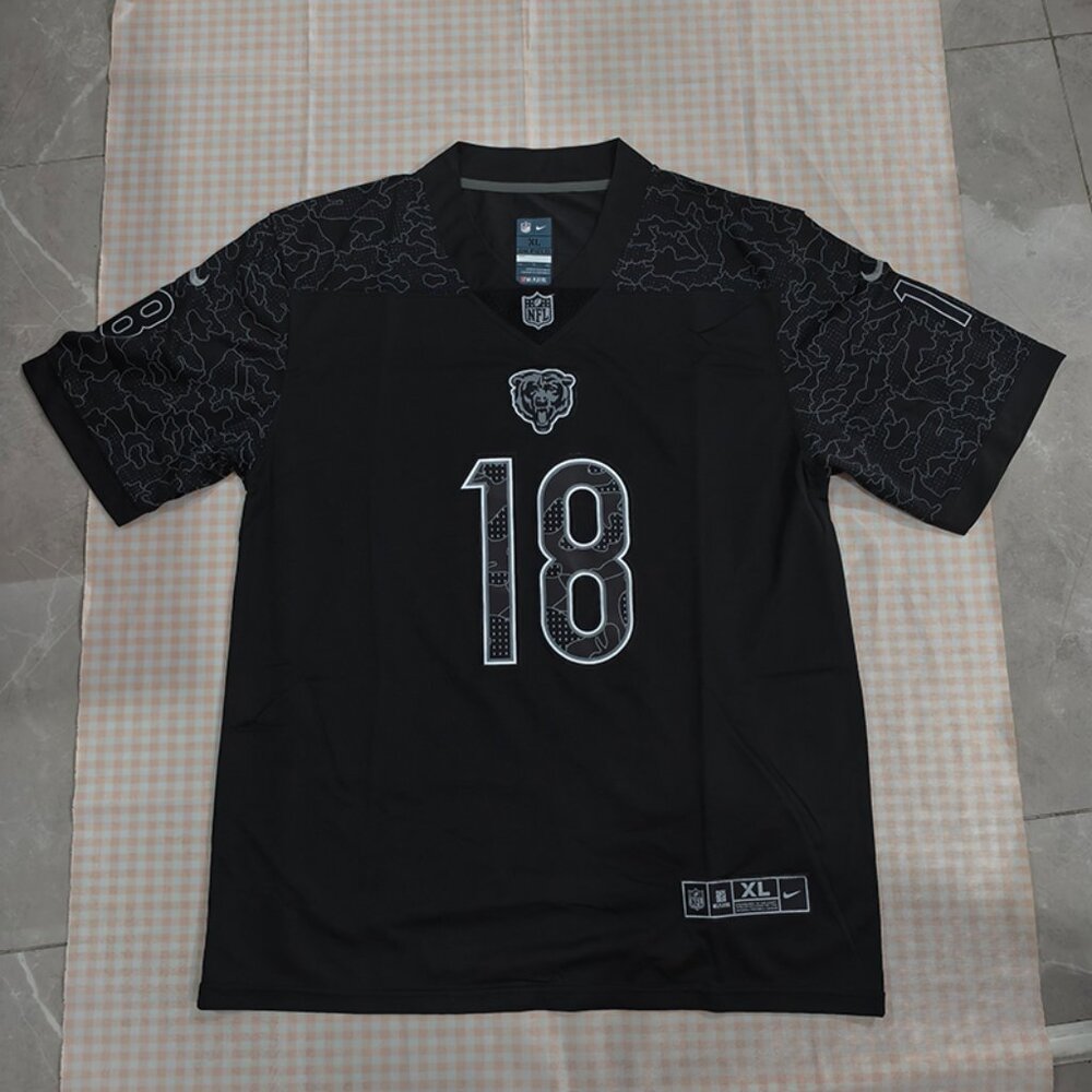 NFL Caleb Williams Chicago Bears #18 Jersey Black